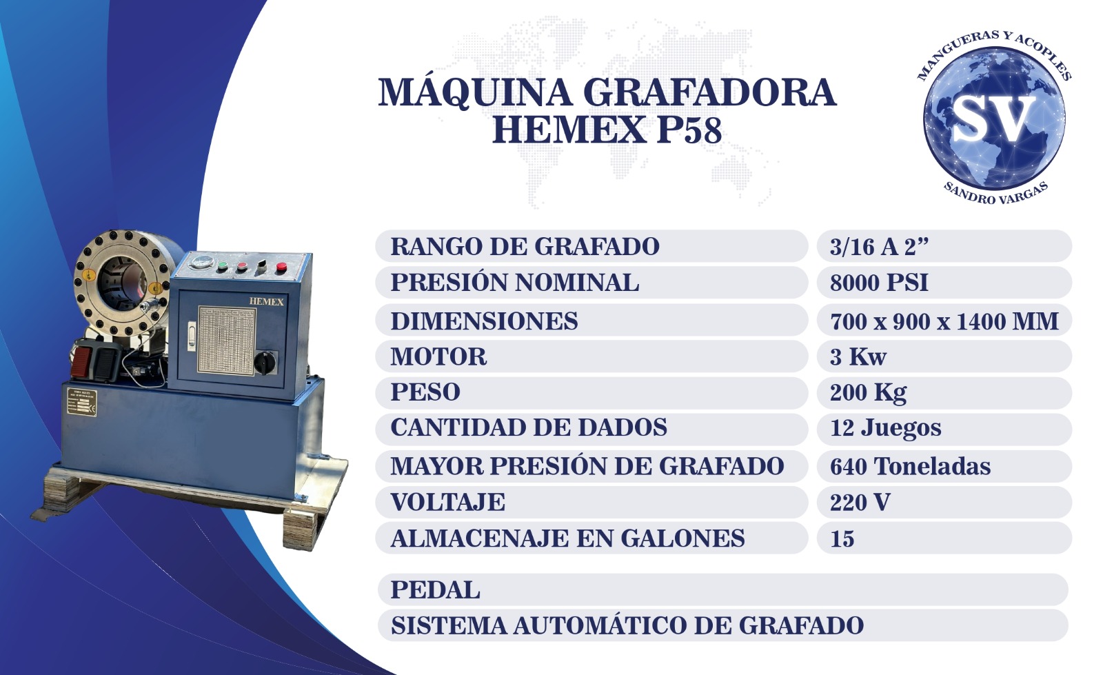 maquina grafadora hemex p58